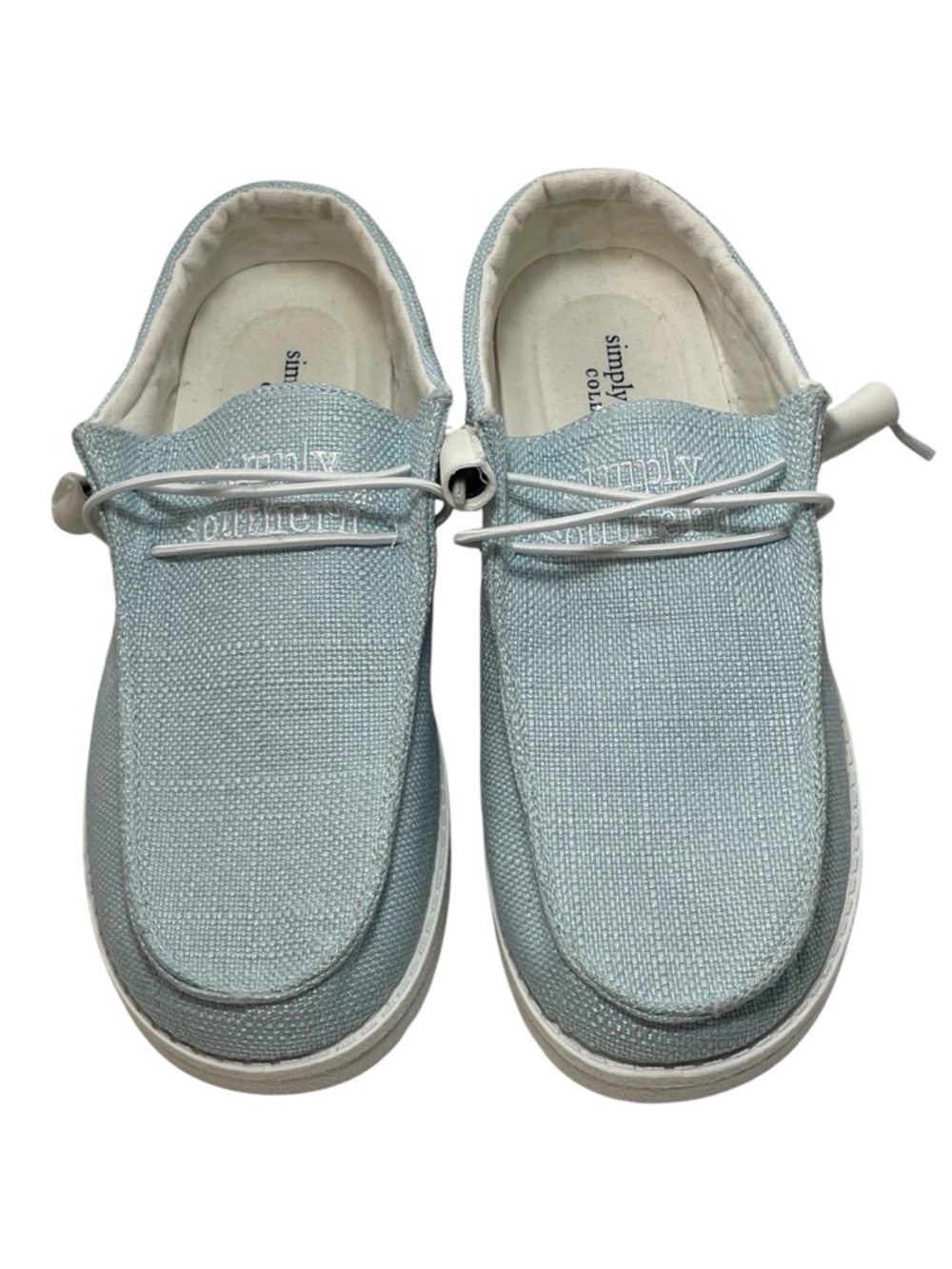 Simply Southern Collection Light Blue Cotton Slip-On Shoes Womens Size 9 NWOT